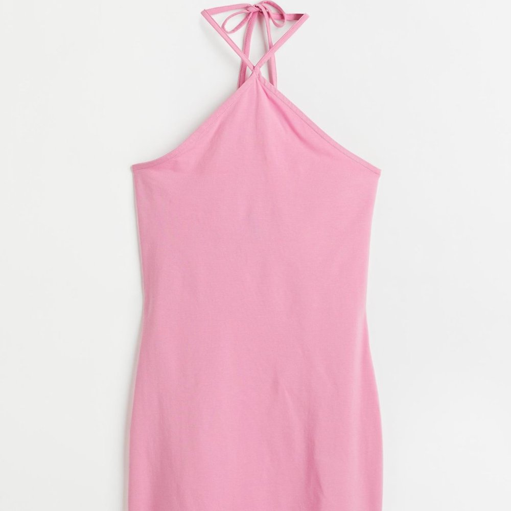 H&M Halterneck Bodycon Light Pink Dress